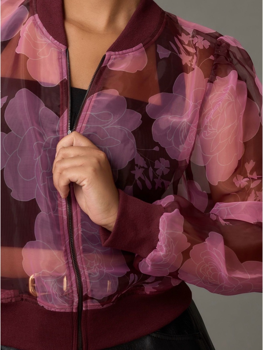 DOLAN Sheer Organza Bomber Jacket size M